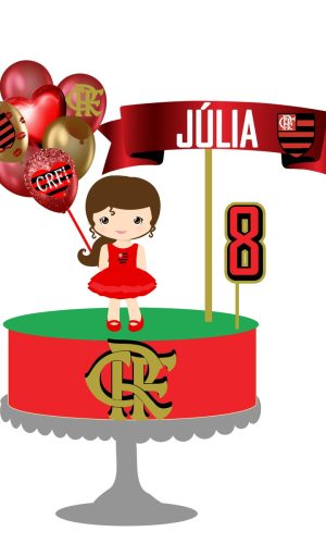 10 Arquivos Por R$ 10,00 Topo de Bolo Flamengo Menina