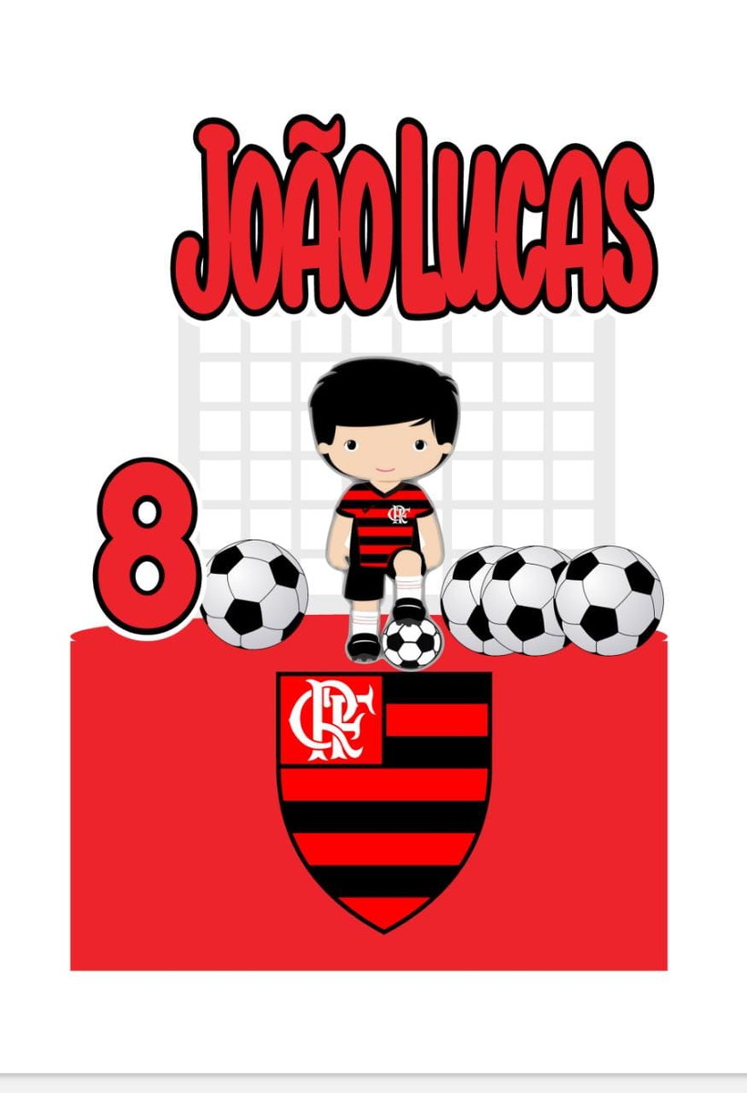 Arquivo de Corte Topo de Bolo Flamengo Menino com Trave