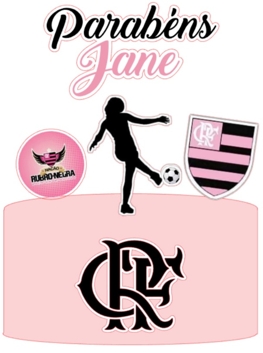 Arquivo de Corte Topo de Bolo Flamengo Rosa