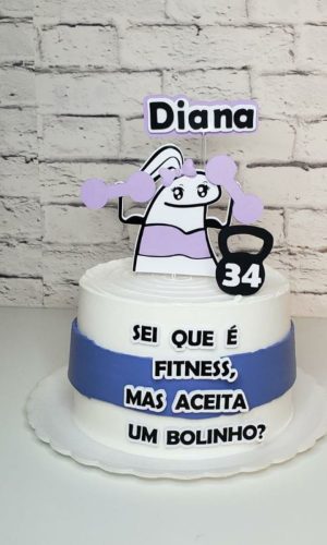 Arquivo de Corte Topo de Bolo Flork Academia Feminino
