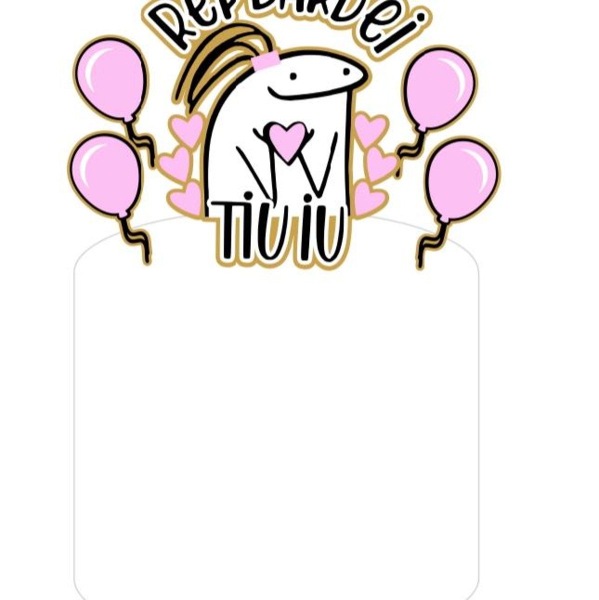 Arquivo de Corte Topo de Bolo Flork Bento Menina