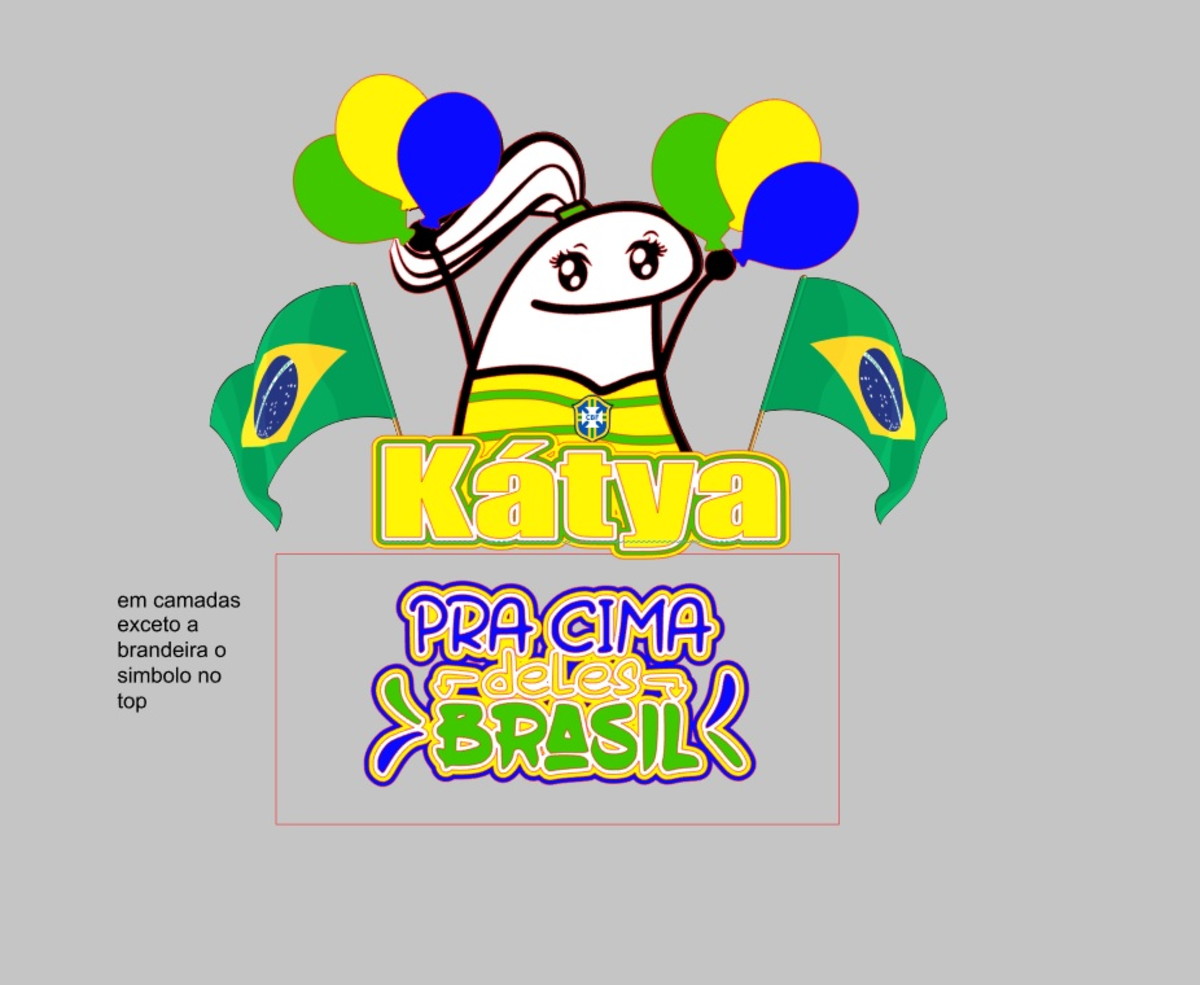 Arquivo de Corte Topo de Bolo Flork Menina Copa Brasil