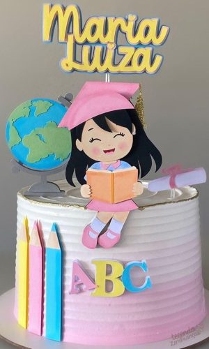 Arquivo de Corte Topo de Bolo Formatura Abc Menina