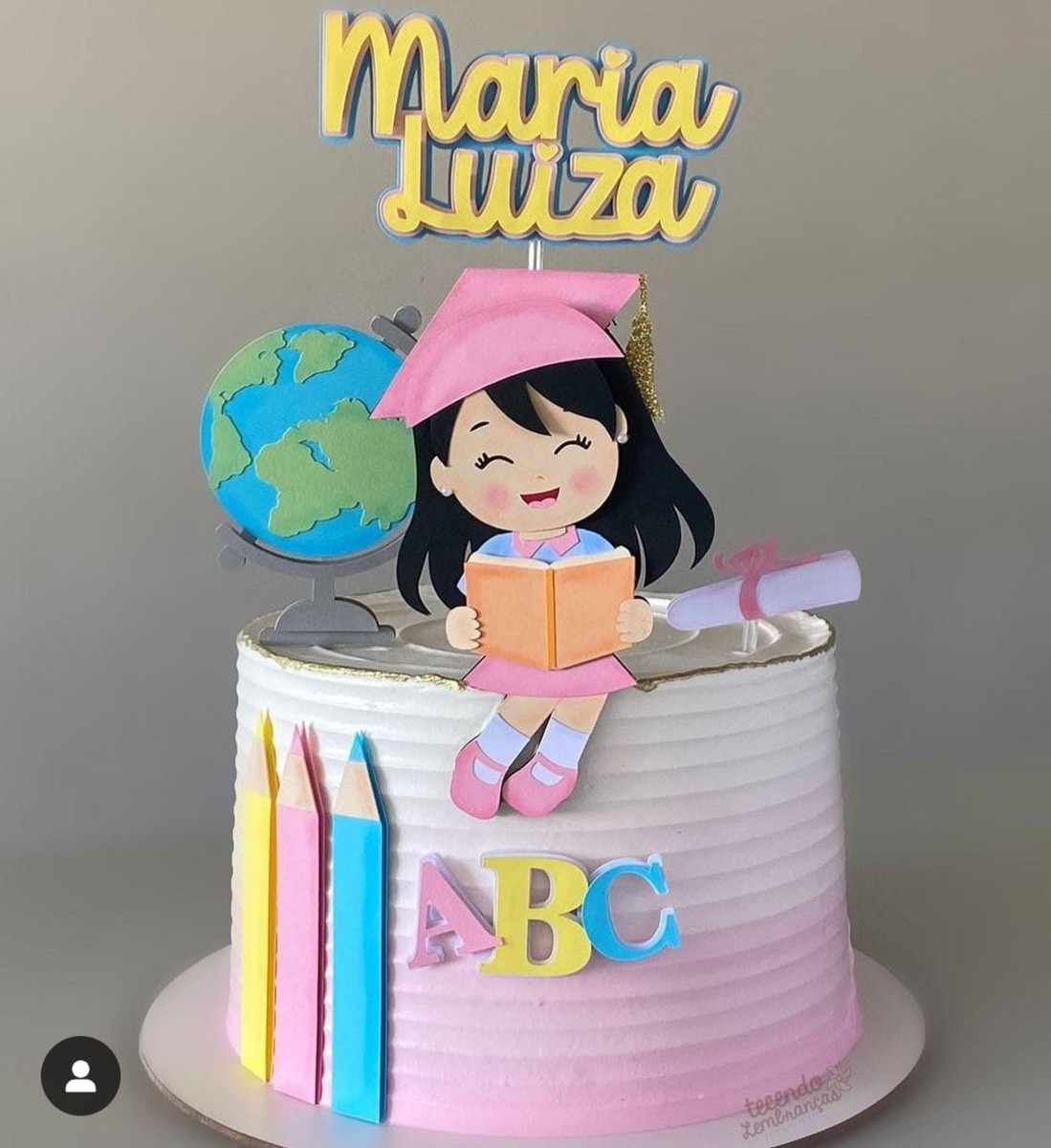 Arquivo de Corte Topo de Bolo Formatura Abc Menina