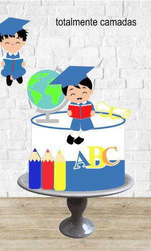 Arquivo de Corte Topo de Bolo Formatura Abc Menino