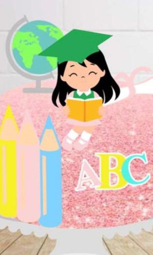 Arquivo de Corte Topo de Bolo Formatura Menina