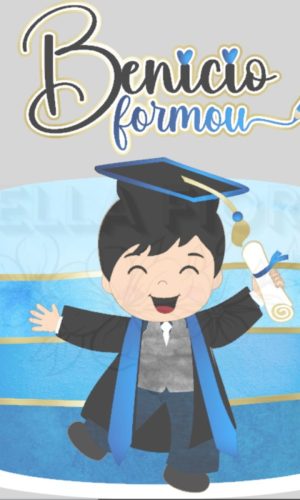 Arquivo de Corte Topo de Bolo Formatura Menino Cute - Bf