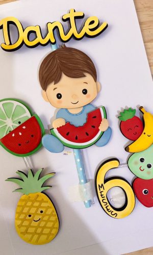 Arquivo de Corte Topo de Bolo Frutinhas Frutas Bebê
