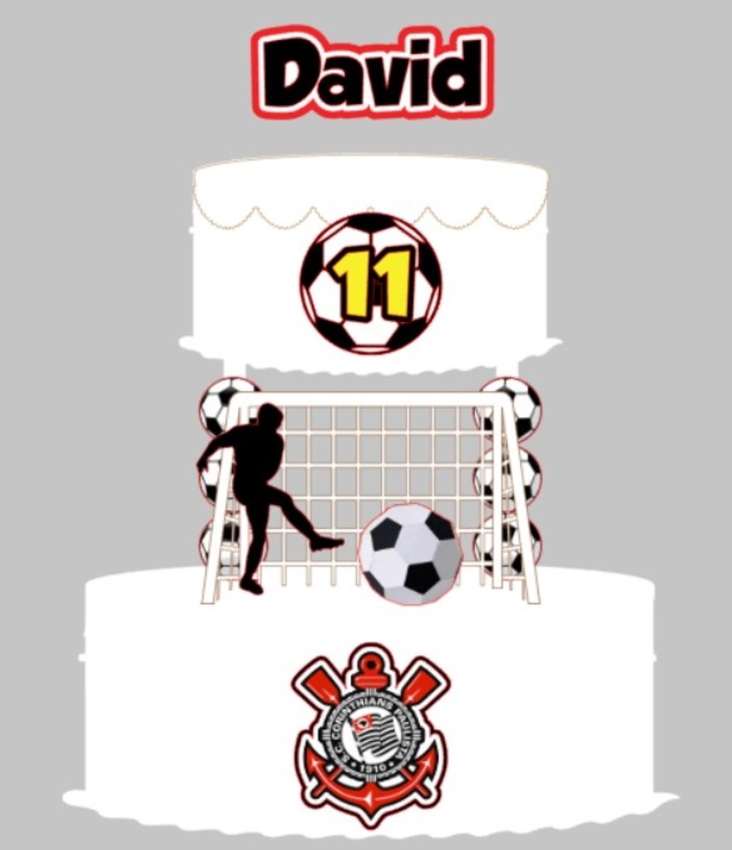 Arquivo de Corte Topo de Bolo Futebol