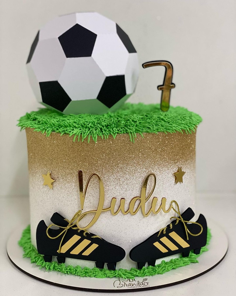 Arquivo de Corte: Topo de Bolo Futebol + Bola 3d 003 - Imagem 2
