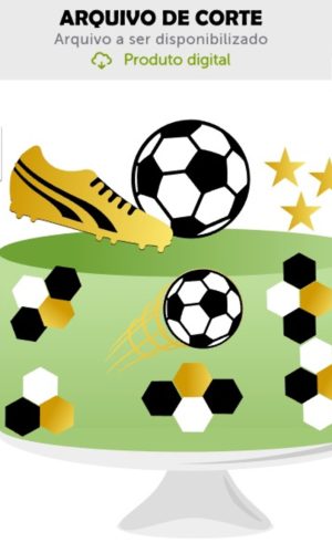 Arquivo de Corte Topo de Bolo Futebol Bola