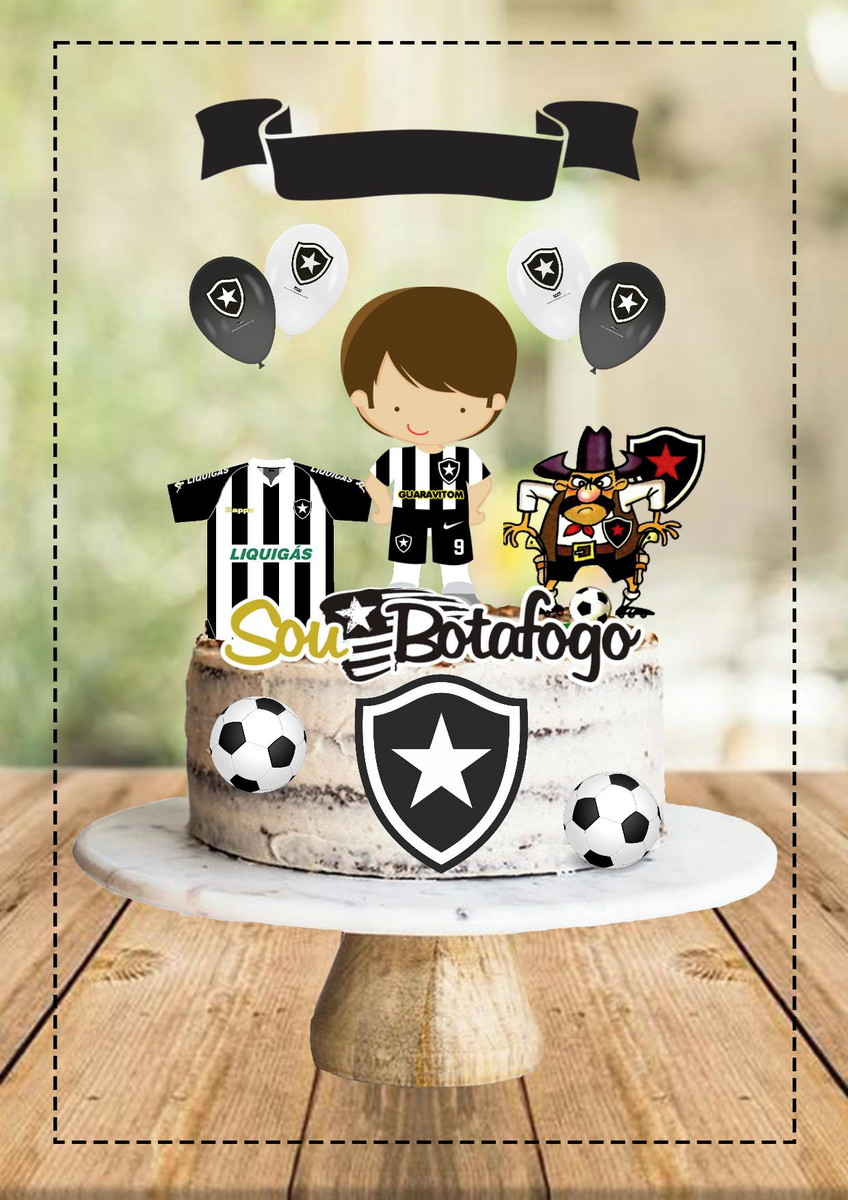 Studio/pdf Arquivo de Corte Topo de Bolo Futebol Botafogo 6 - Imagem 2