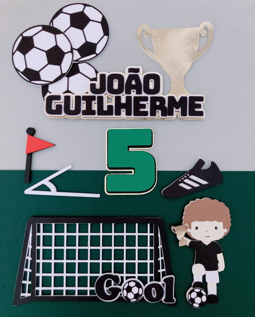 Arquivo de corte Topo de bolo Futebol - Camadas