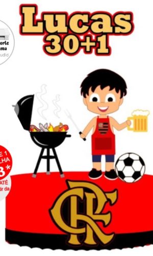 Arquivo de Corte Topo de Bolo Futebol Churrasco Flamengo