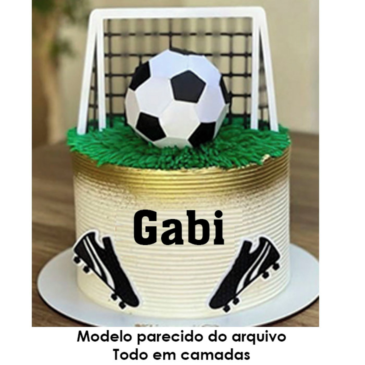 Arquivo de Corte Topo de Bolo Futebol com bola 3D + BRINDE