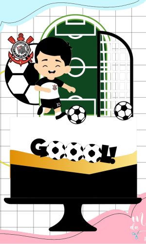 Arquivo de Corte Topo de Bolo Futebol Corínthíans Menino 006