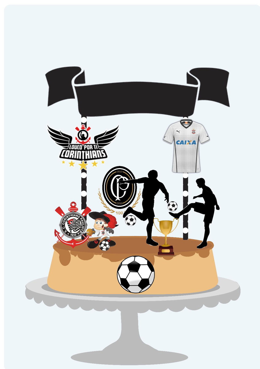 Arquivo de corte topo de bolo futebol Corintias