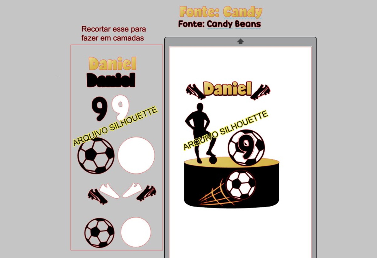 Arquivo de Corte - Topo de Bolo - Futebol - Imagem 2