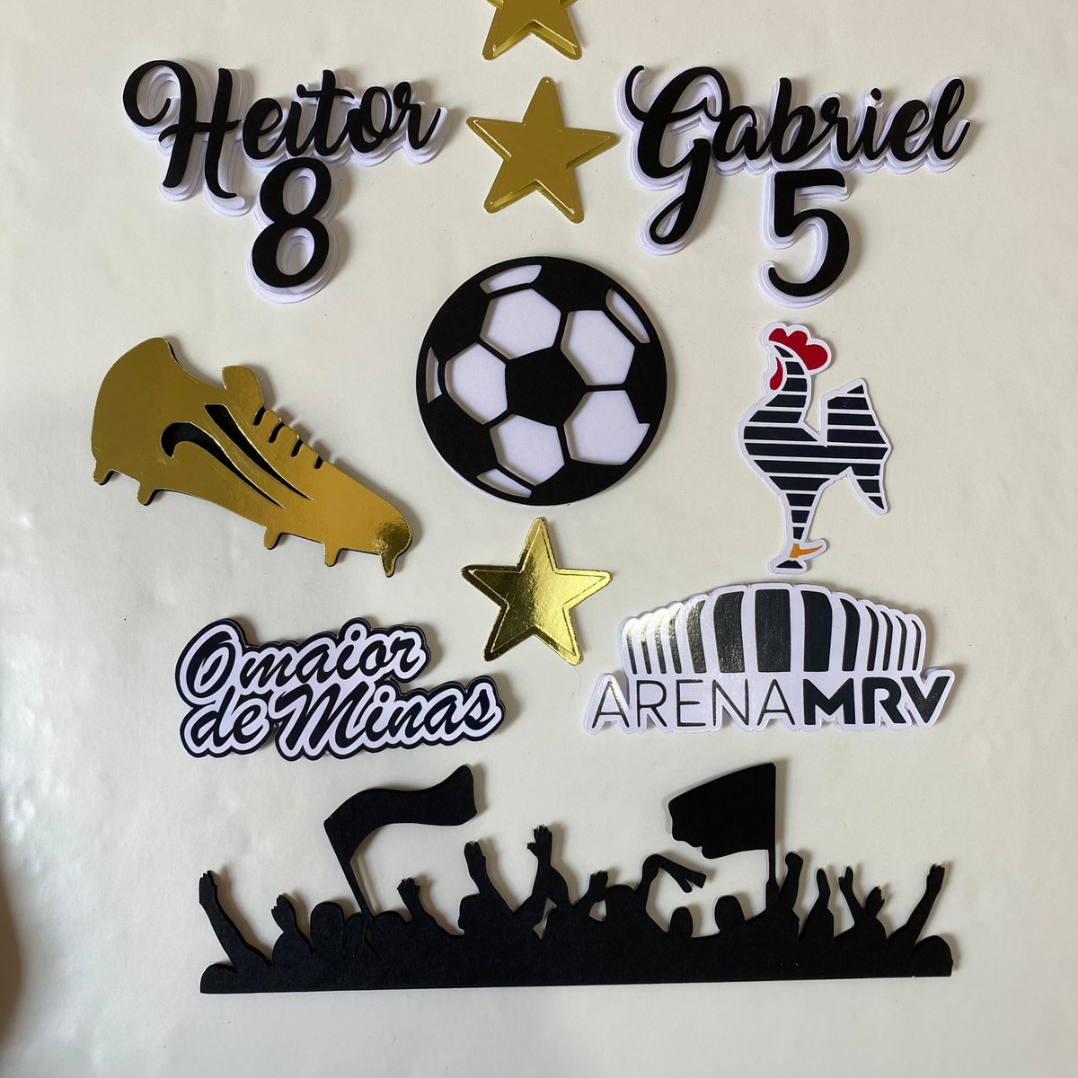 Arquivo de Corte Topo de Bolo Futebol Galo - Imagem 2