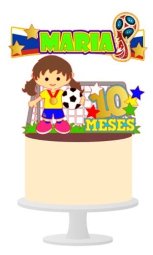 Arquivo de Corte Topo de Bolo Futebol Menina