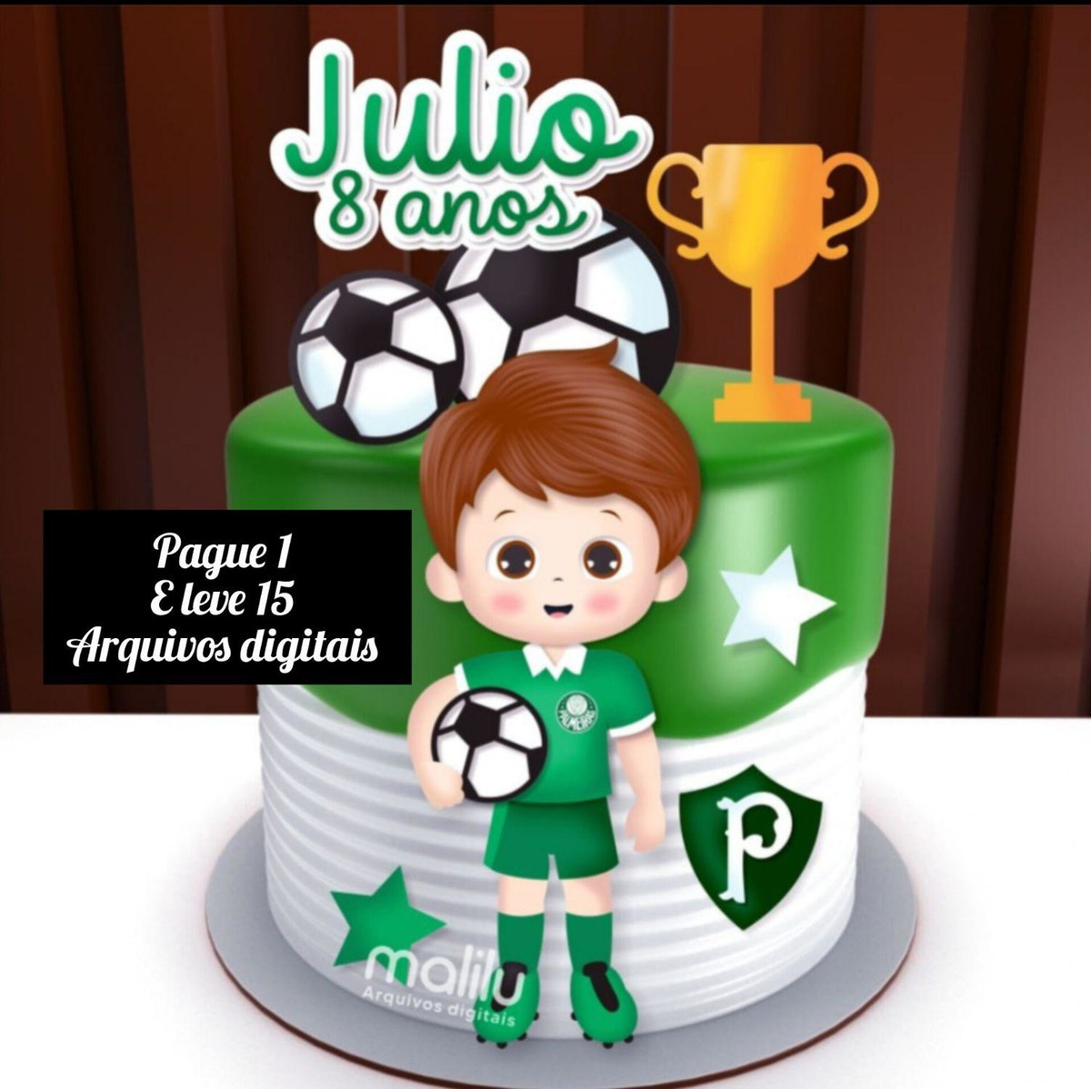 Arquivo de Corte-topo de Bolo Futebol Menino Camadas