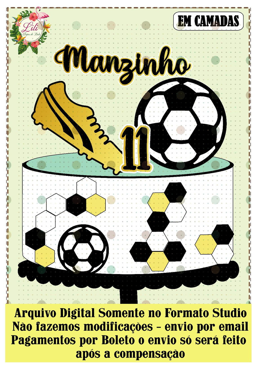 Arquivo de Corte - Topo de Bolo Futebol Ref 368