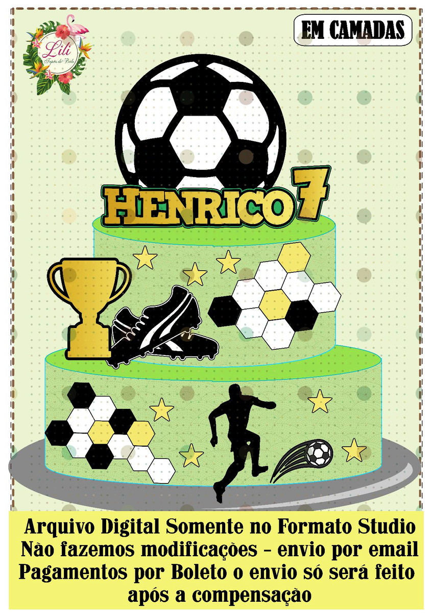 Arquivo de Corte - Topo de Bolo Futebol Ref 372