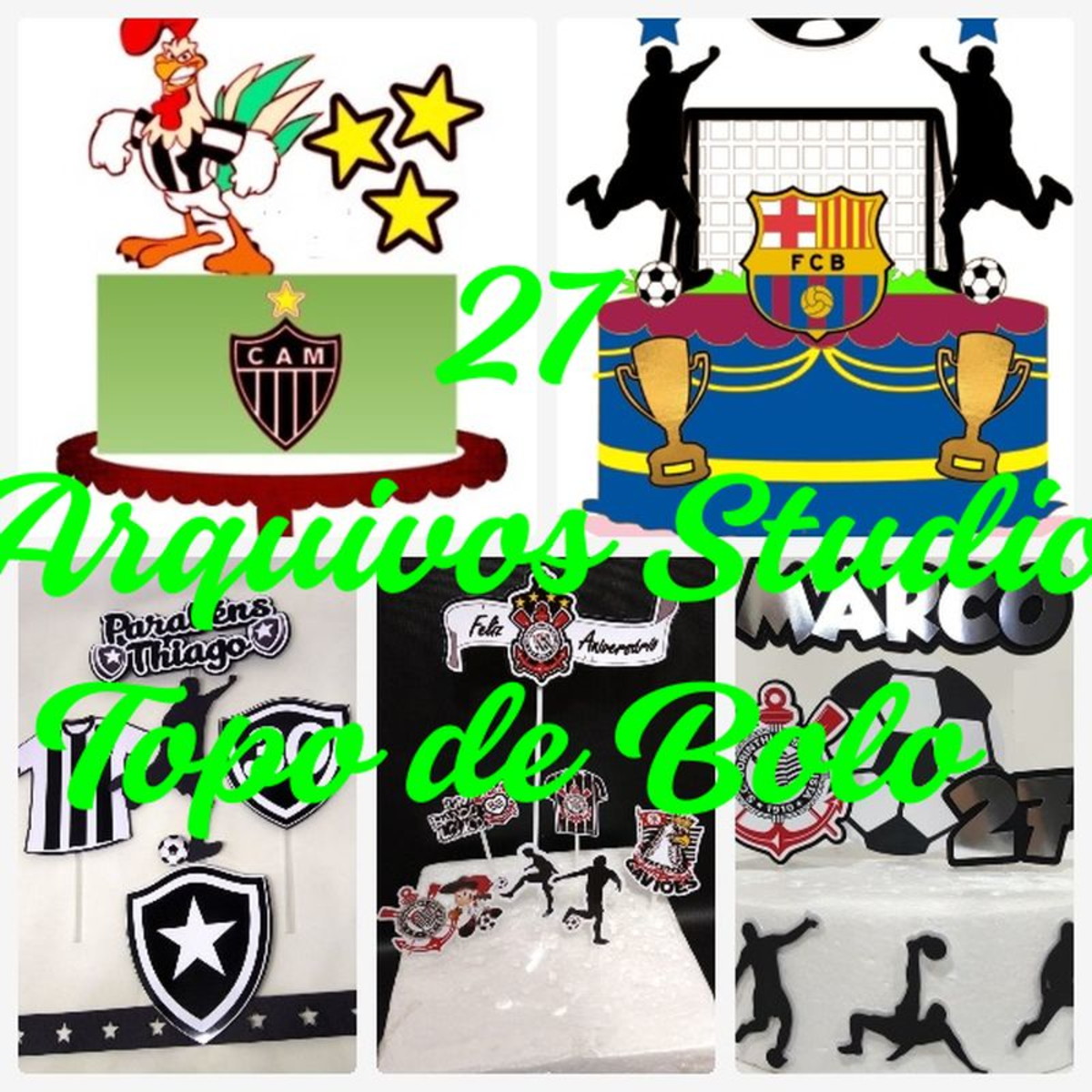 Arquivo de Corte Topo de Bolo - Futebol Times - Imagem 2