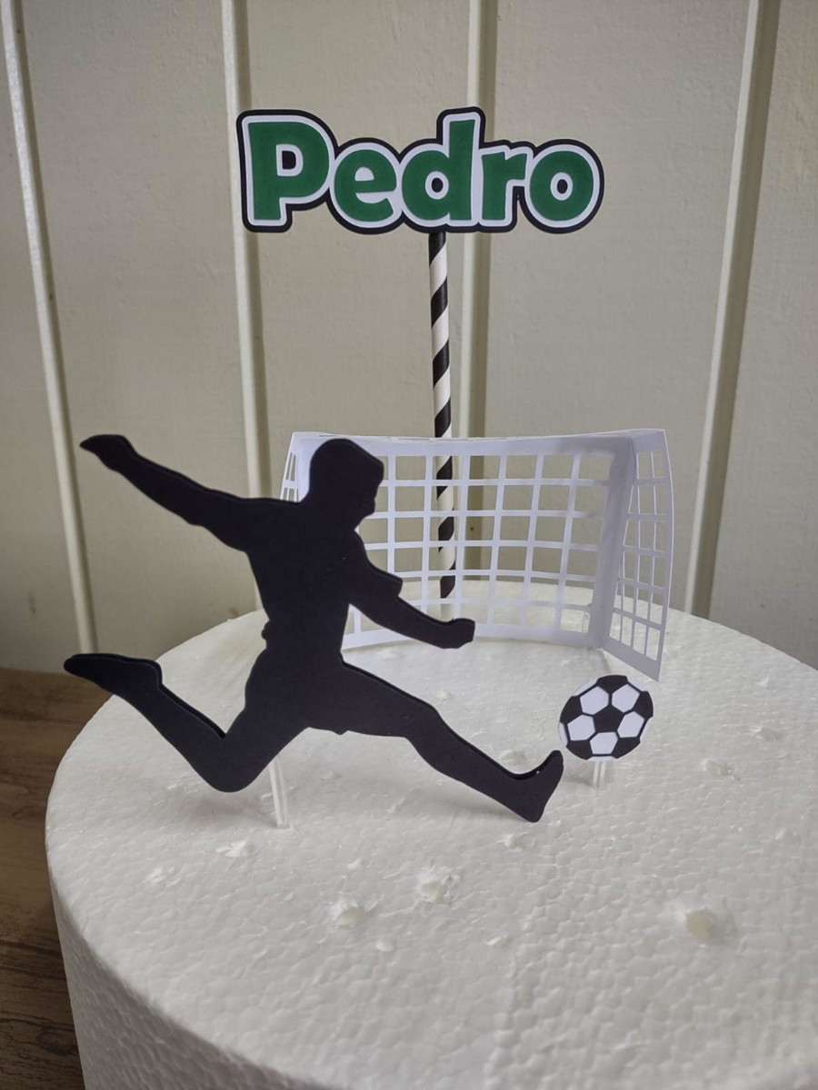 Arquivo de Corte Topo de Bolo Futebol Trave 3D - Studio/PDF