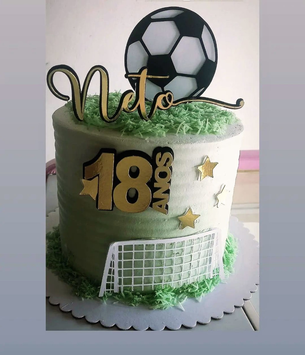 Arquivo de Corte Topo de Bolo Futebol Trave Camadas
