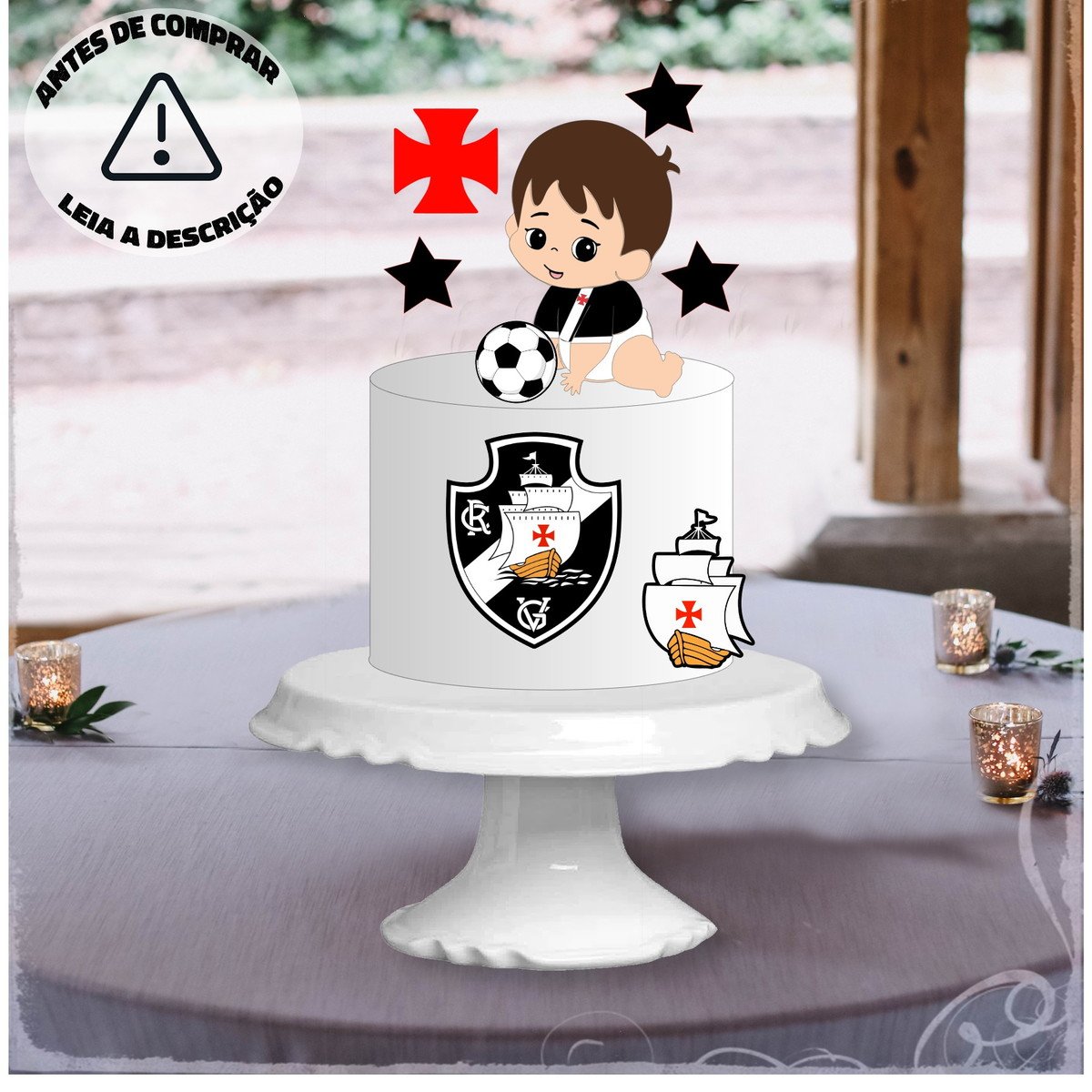 Arquivo de corte topo de bolo futebol Vasco