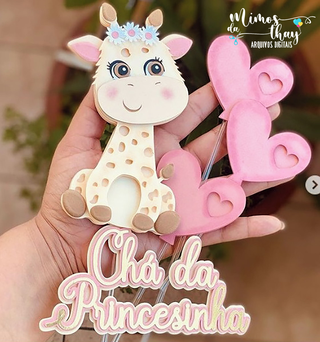Arquivo de Corte: Topo de Bolo Girafinha Cute Camadas 005