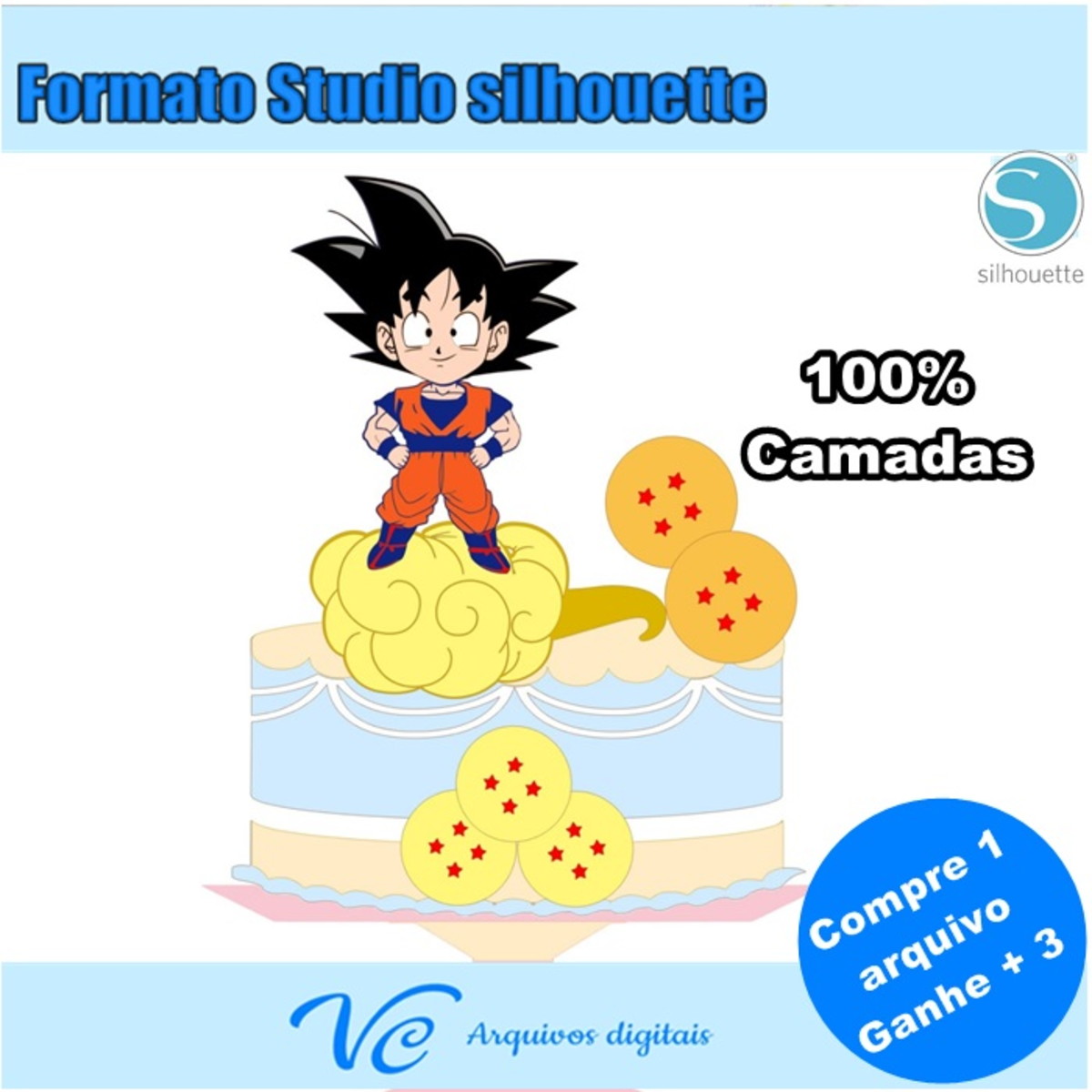 Arquivo De Corte Topo De Bolo Goku Dragon Ball - 434