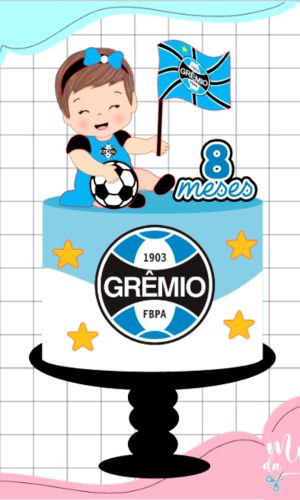 Arquivo de Corte Topo de Bolo Grêmio Menina Baby 003