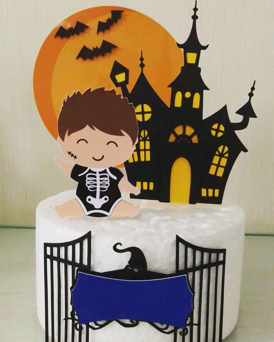 Arquivo de Corte Topo de Bolo Halloween em Camadas 806