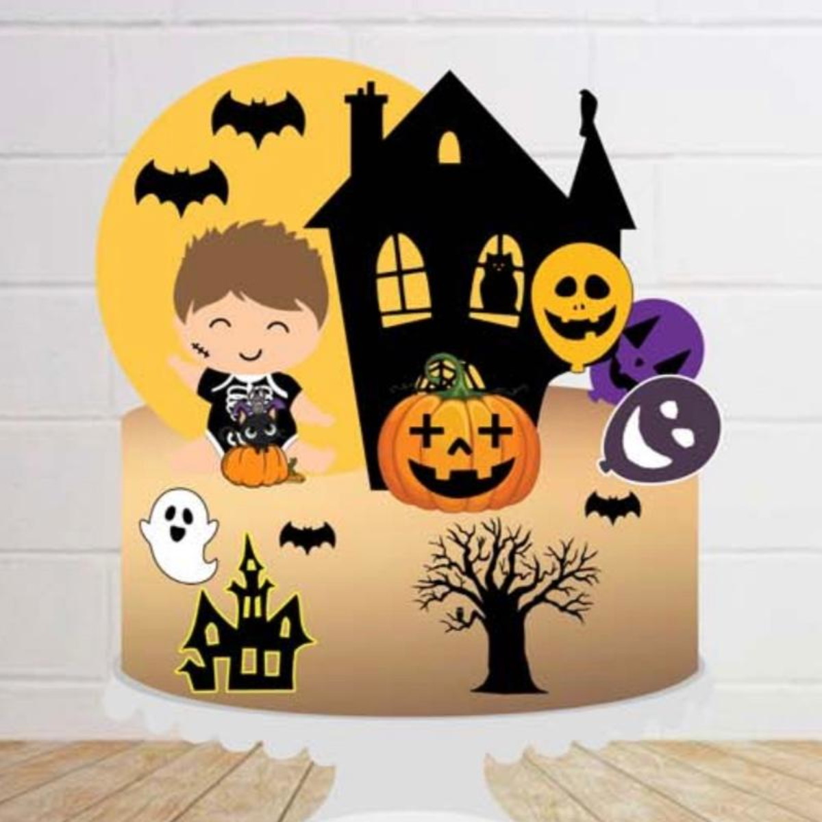 Arquivo de Corte Topo de Bolo Halloween Menino