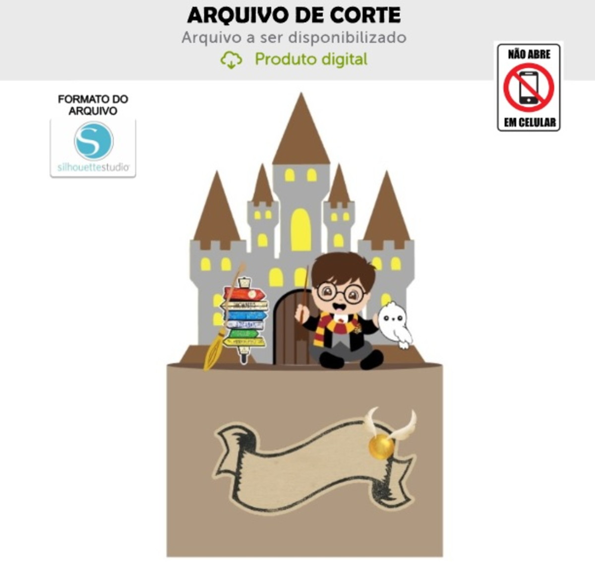Arquivo de Corte Topo de Bolo Harry Potter Bebê