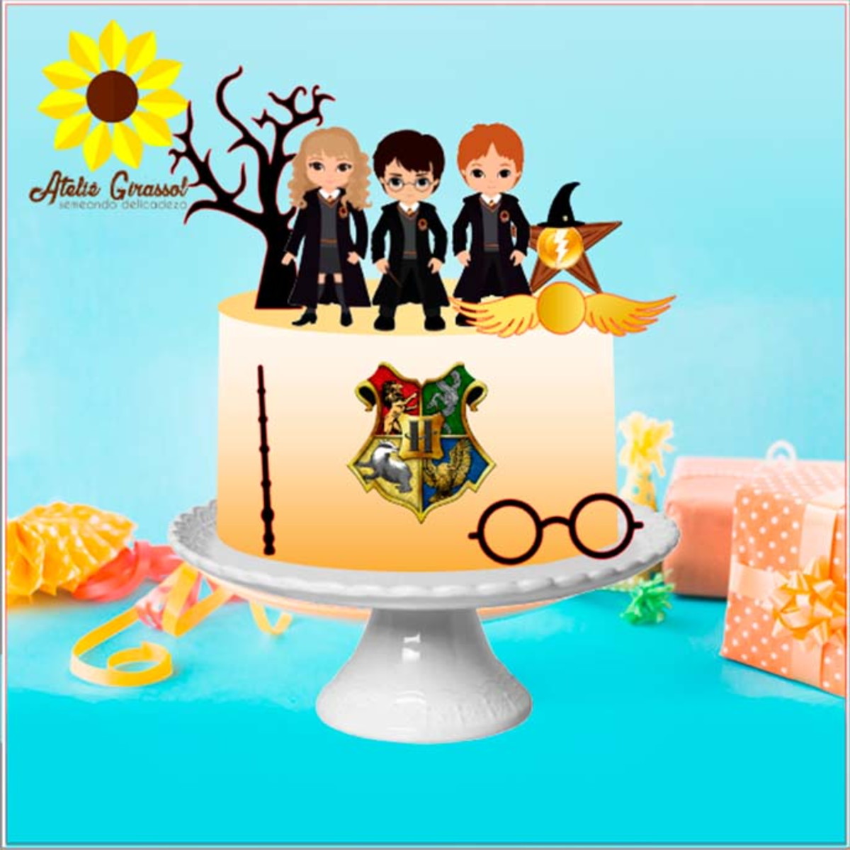 Arquivo de Corte Topo de Bolo Harry Potter-ganhe +3 Produtos