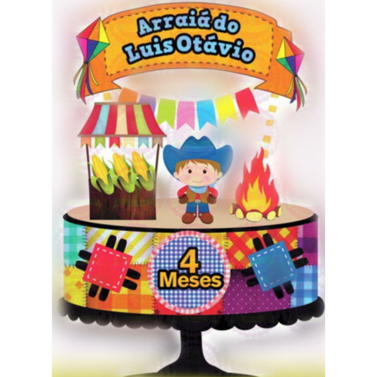ARQUIVO DE CORTE TOPO DE BOLO JUNINO ARRAIÁ MENINO #14135