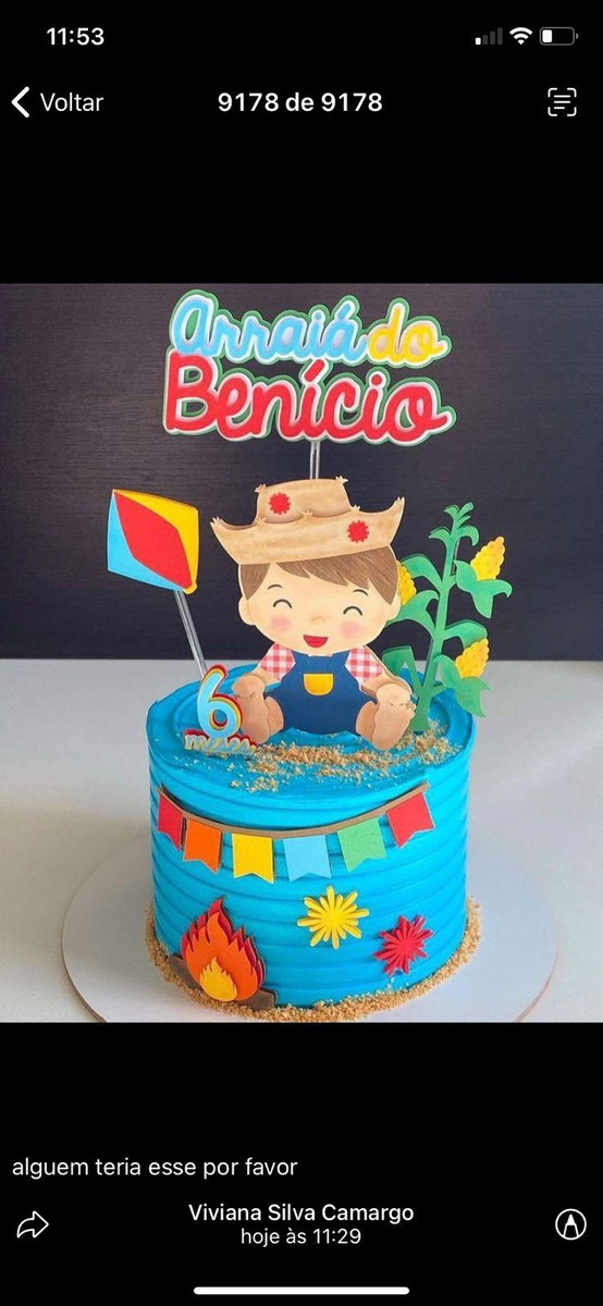 ARQUIVO DE CORTE TOPO DE BOLO junino bebê - Imagem 2