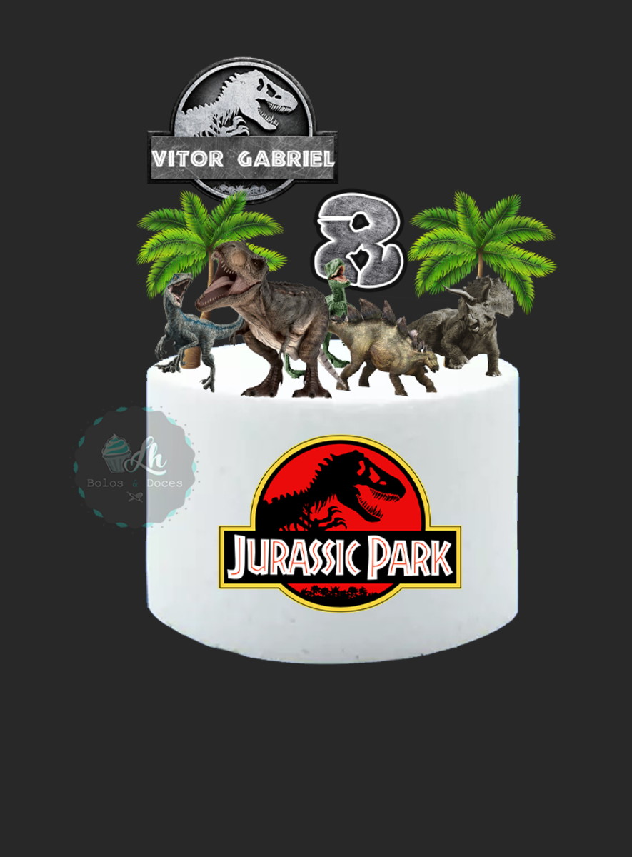 Arquivo de corte topo de bolo Jurassic Park #1 PDF/JPG - Imagem 2
