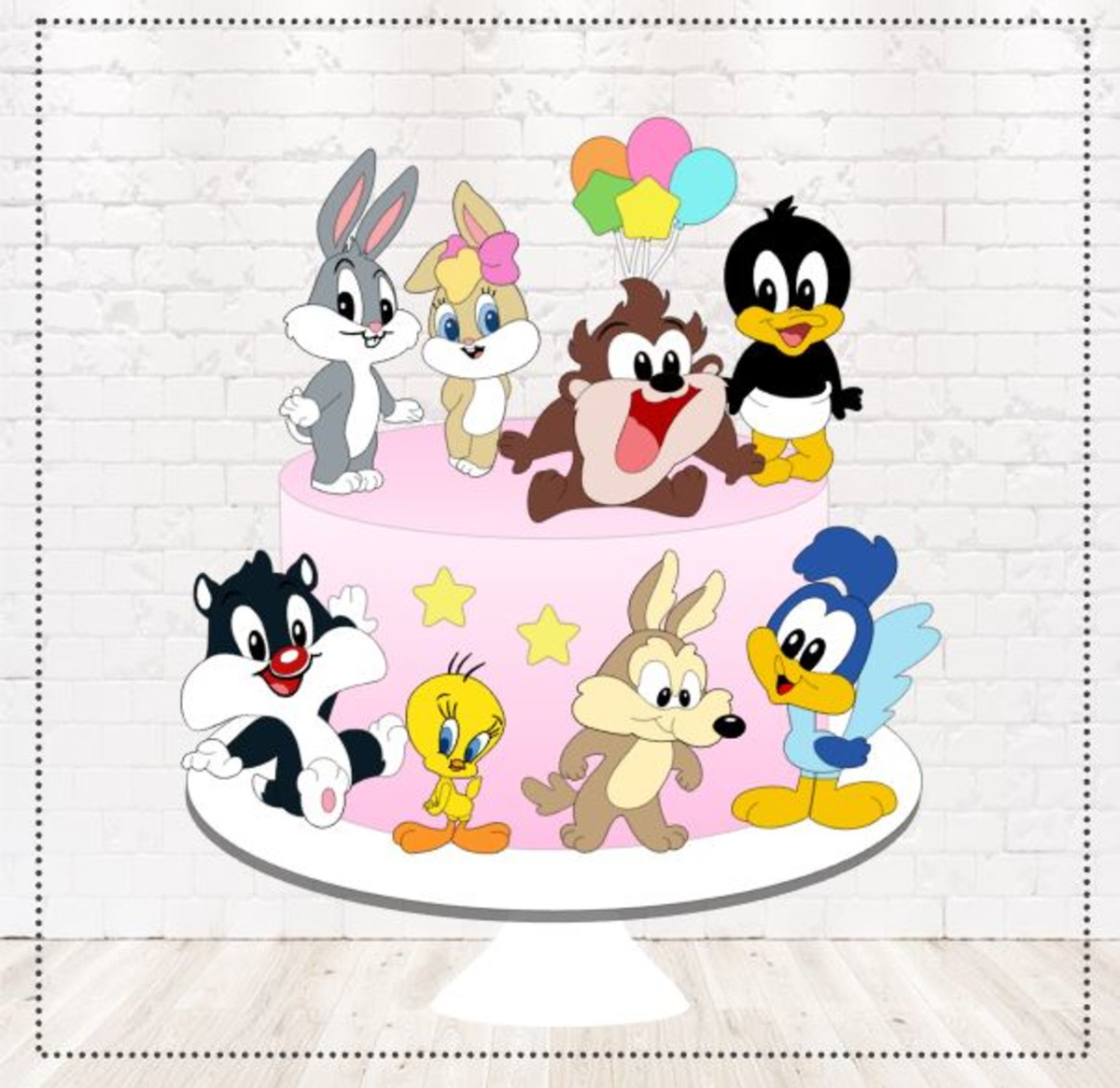 Arquivo de Corte Topo de Bolo Looney Tunes em Camadas #1855#
