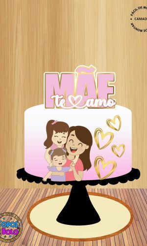 Arquivo de Corte Topo de Bolo Mãe Meninas