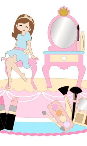 Arquivo de Corte Topo de Bolo Maquiagem Menina