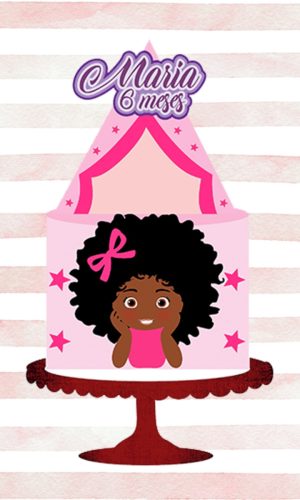 Arquivo de Corte Topo de Bolo Menina Afro 1 Studio