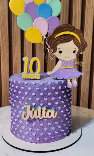 Arquivo de Corte Topo de Bolo Menina Balão Studio