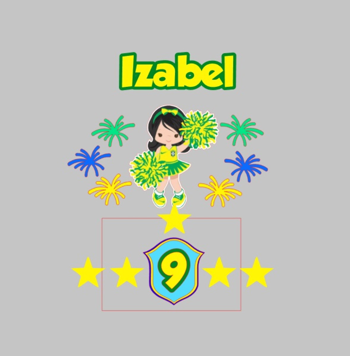 Arquivo de Corte Topo de Bolo Menina Copa Brasil 2