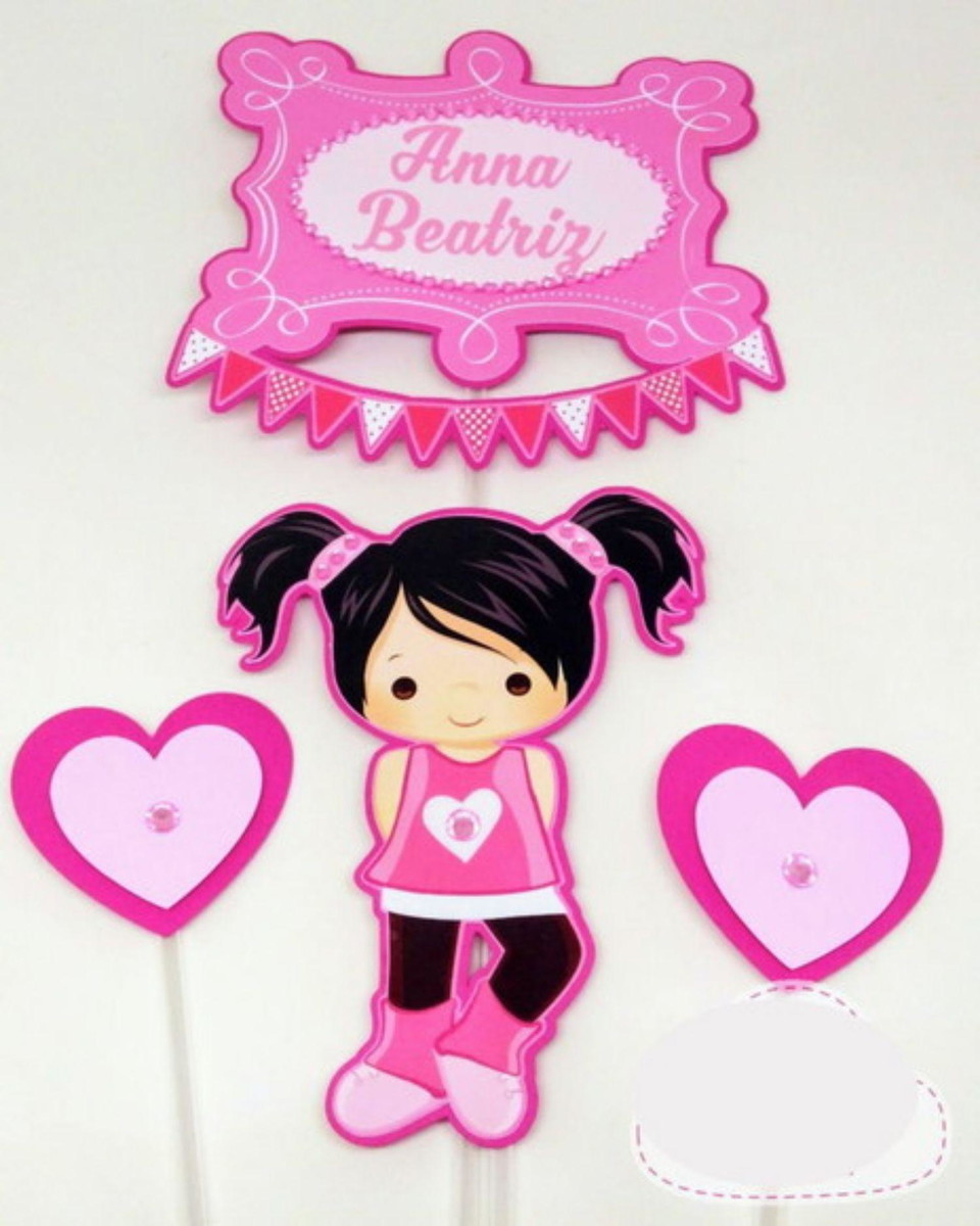 Arquivo de corte Topo de Bolo Menina cute STUDIO