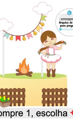 Arquivo de Corte Topo de Bolo Menina Festa Junina