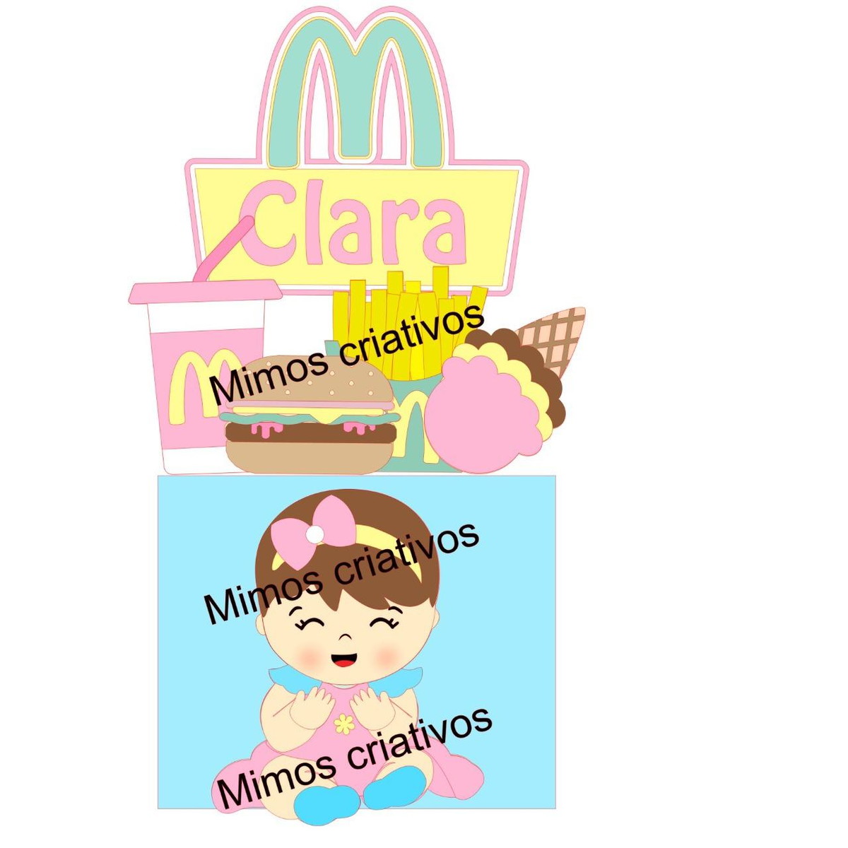 Arquivo De Corte Topo De Bolo Menina Mc Donald